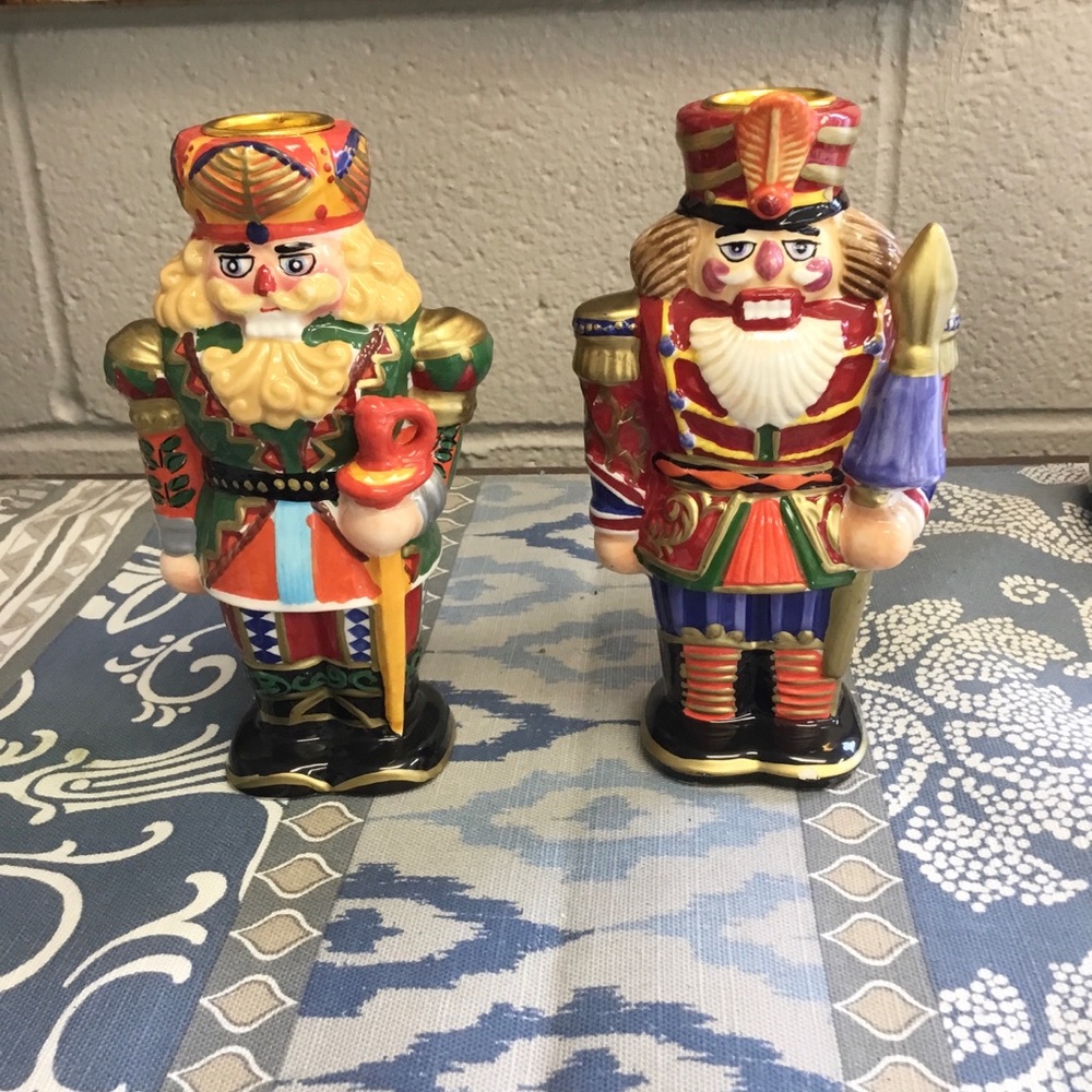 Nutcracker Candle Holders pair